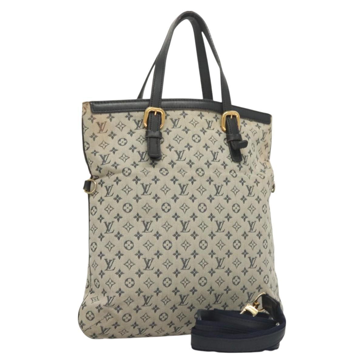 Louis Vuitton Monogram Mini Franoise Tote Bag 2way Blue M92208 Lv Auth 129802